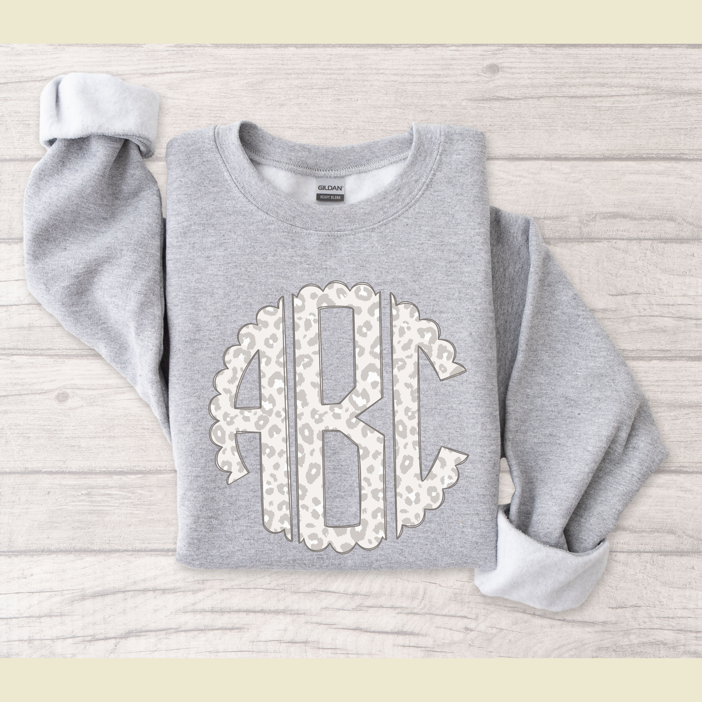 Grey Leopard Sweatshirt- 2 Colors- CUSTOM