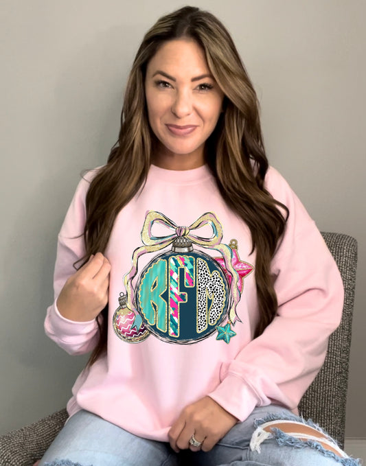 Christmas Ornament Monogram Sweatshirt