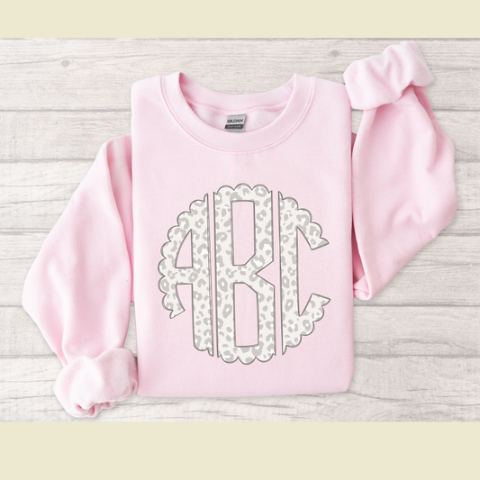 Grey Leopard Sweatshirt- 2 Colors- CUSTOM